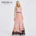 New design summer floral printing lady long evening dress